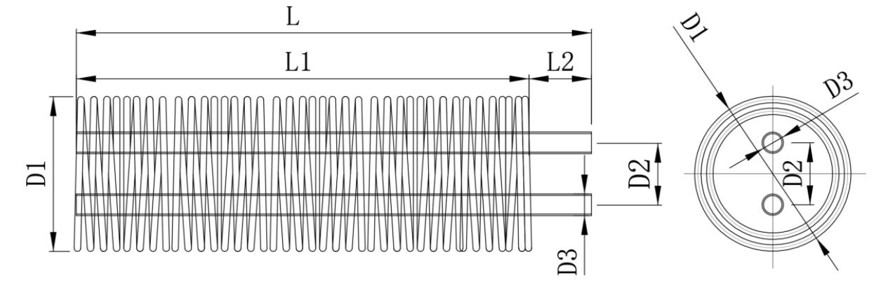 finned tube coil drawing