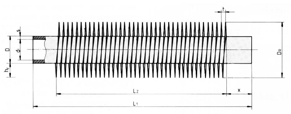 I Type Fin Tube drawing