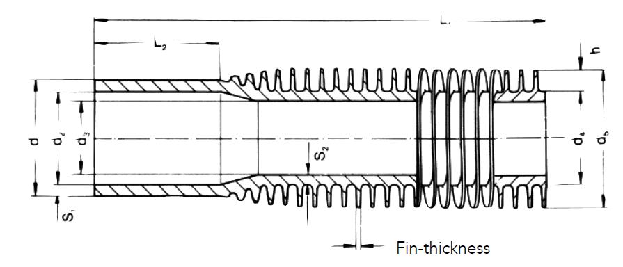 M Type Fin Tube Drawing