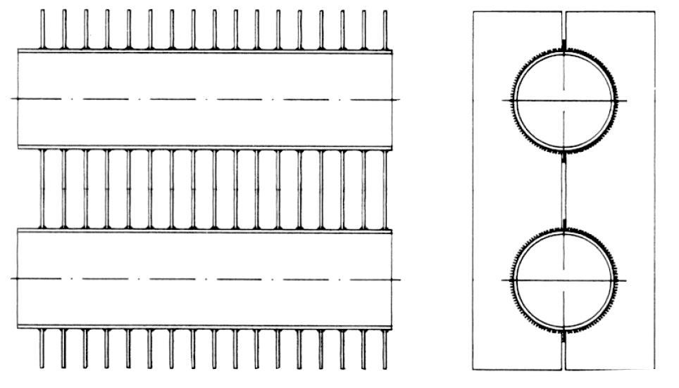 Double S Type Fin Tube Drawing