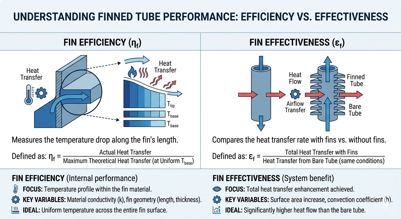 Fin Efficiency and Effectiveness Diagram
