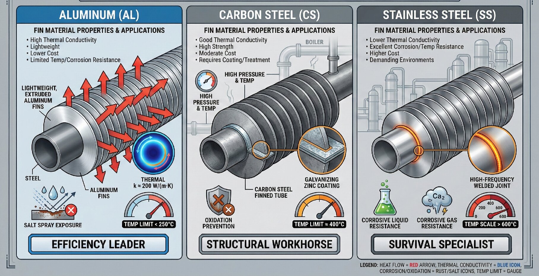 Carbon Steel Fin Tubes vs Aluminum Fin Tubes